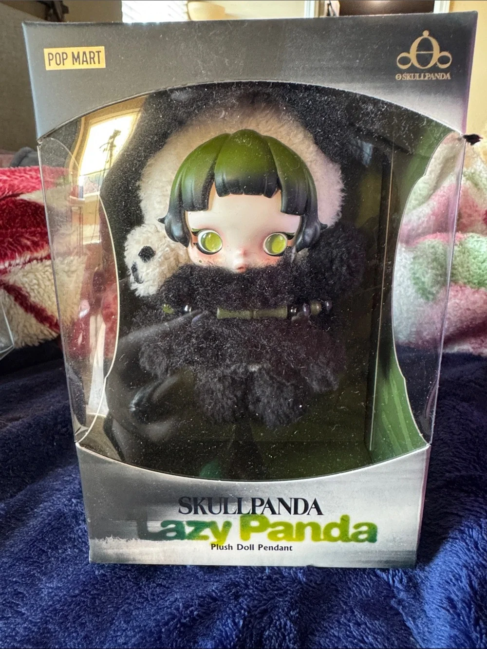 Lazy Panda Plush Doll Pendant - Black and Green